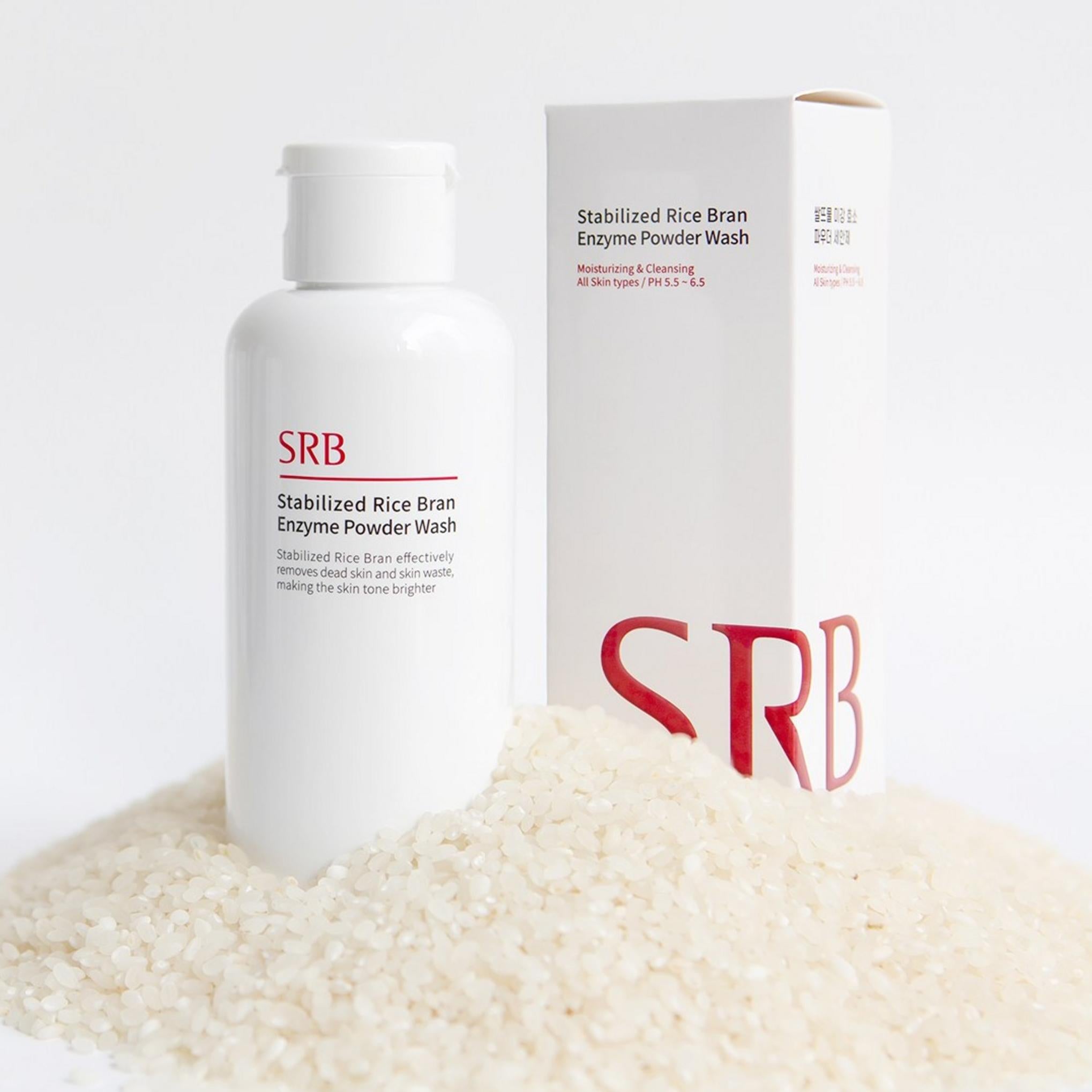 SRB água de arroz farelo de arroz enzima pó de limpeza para lavagem facial