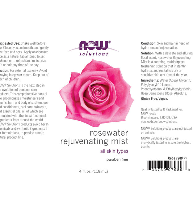 Now Foods Rose Water Rejuvenating Mist All Skin Type