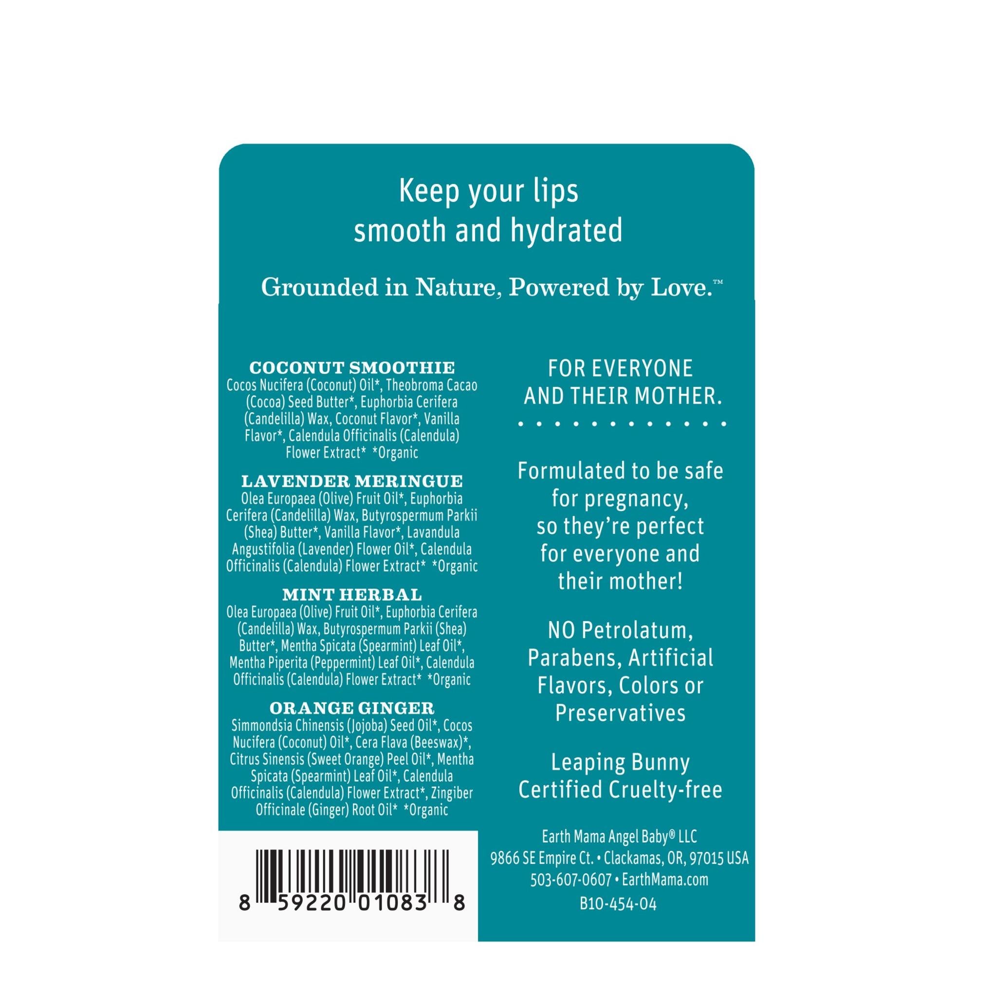 [Coupang Import] مجموعة مرطب الشفاه إيرث ماما 4 قطع