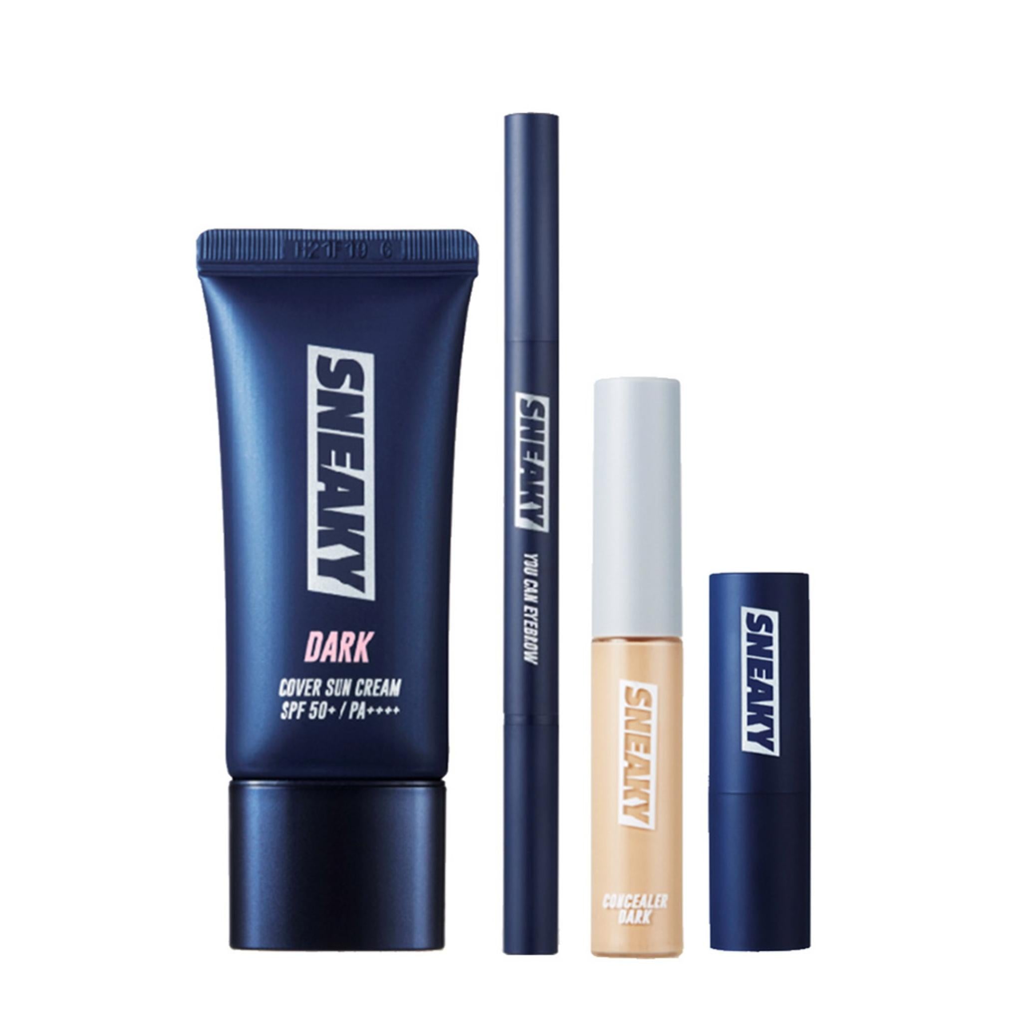 Солнцезащитный крем Sneky Makeup 30 мл + консилер 6 г + цветной бальзам для губ + брови