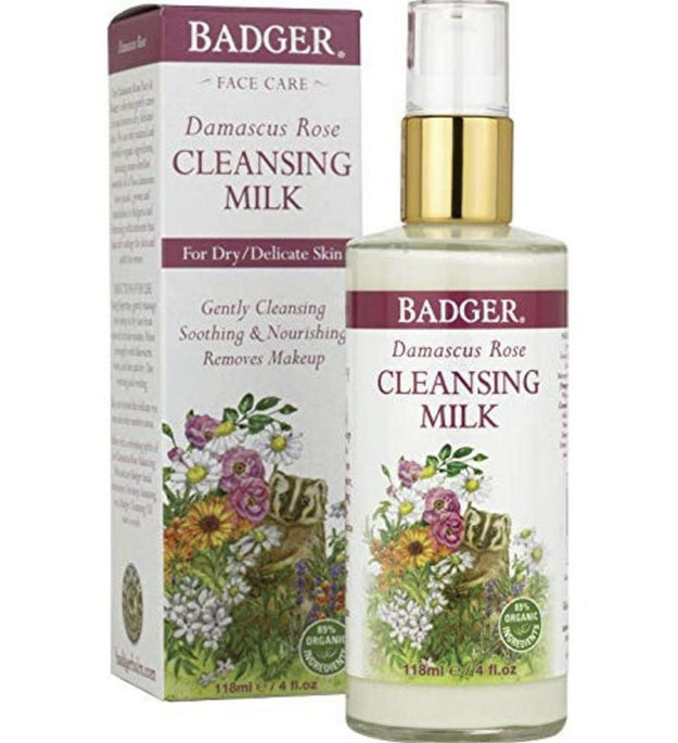 Badger Cleansing Milk Damascus Rose