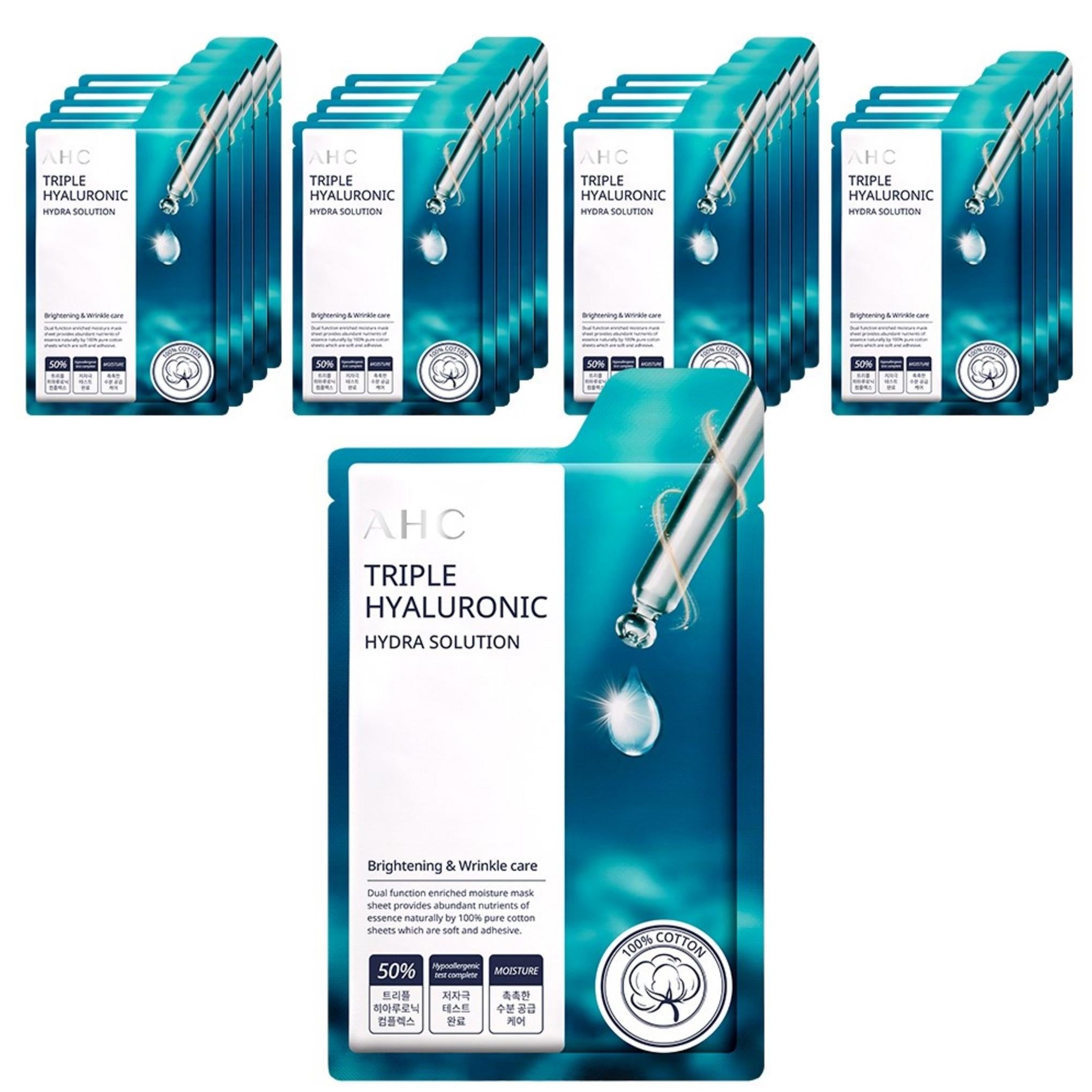 AHC Pack Mascarilla Triple Algodón Hialurónico 25 ml