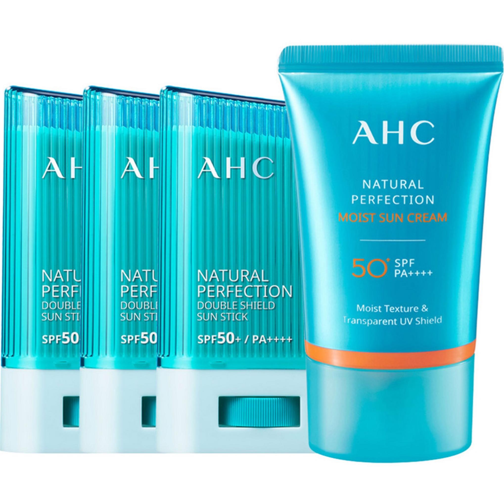 AHC Double Shield Sun Stick SPF50+ PA++++ 14g x 3p + Sunscreen 50ml Set