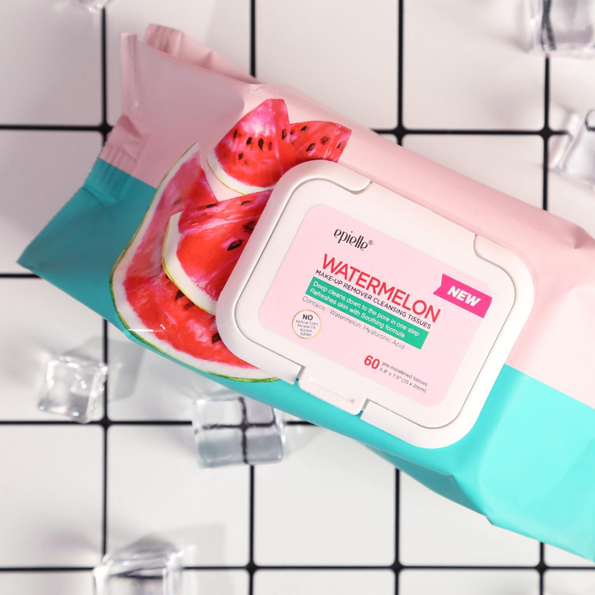 Lenço de Limpeza Removedor de Maquilhagem Epielle Watermelon Tipo Tampa