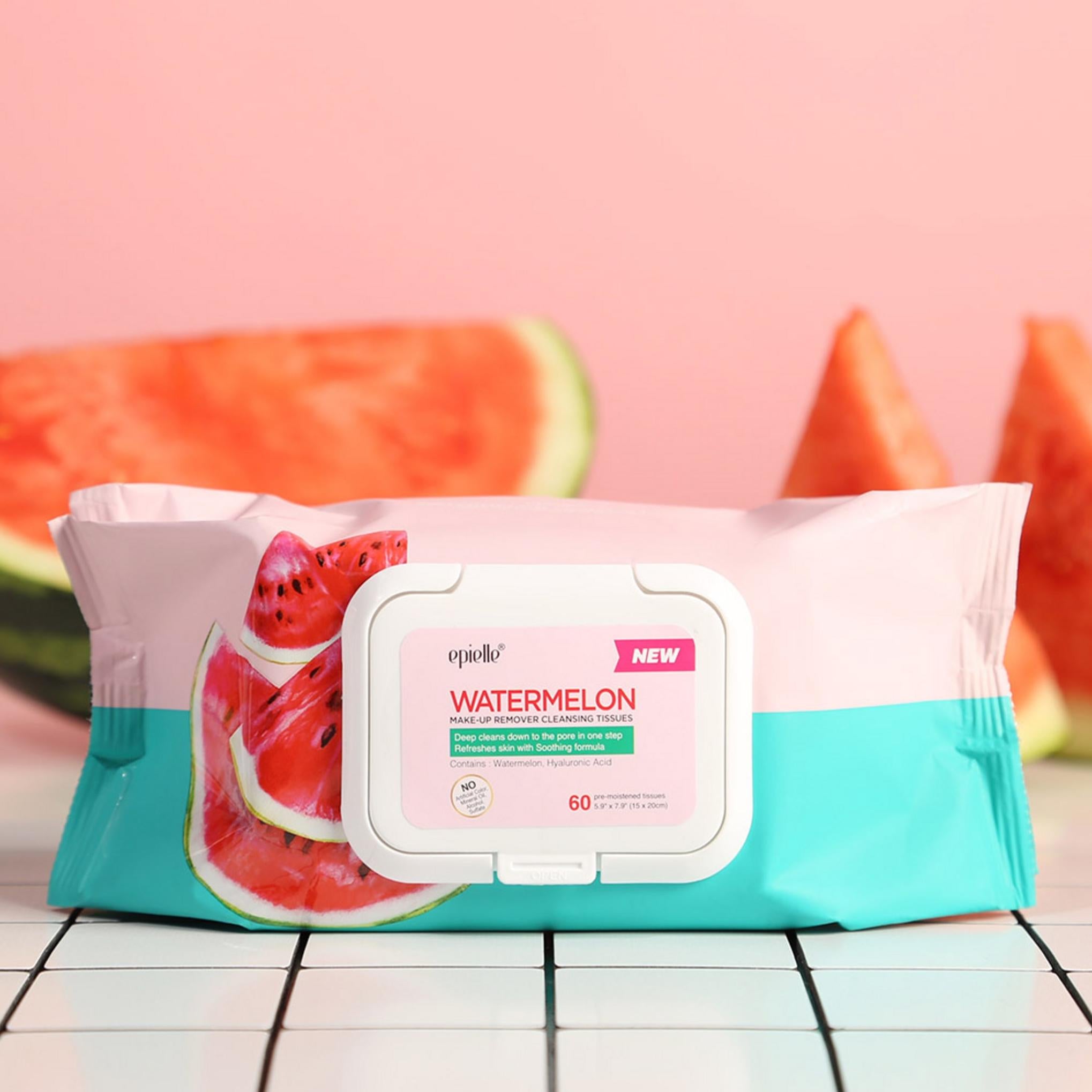 Lenço de Limpeza Removedor de Maquilhagem Epielle Watermelon Tipo Tampa