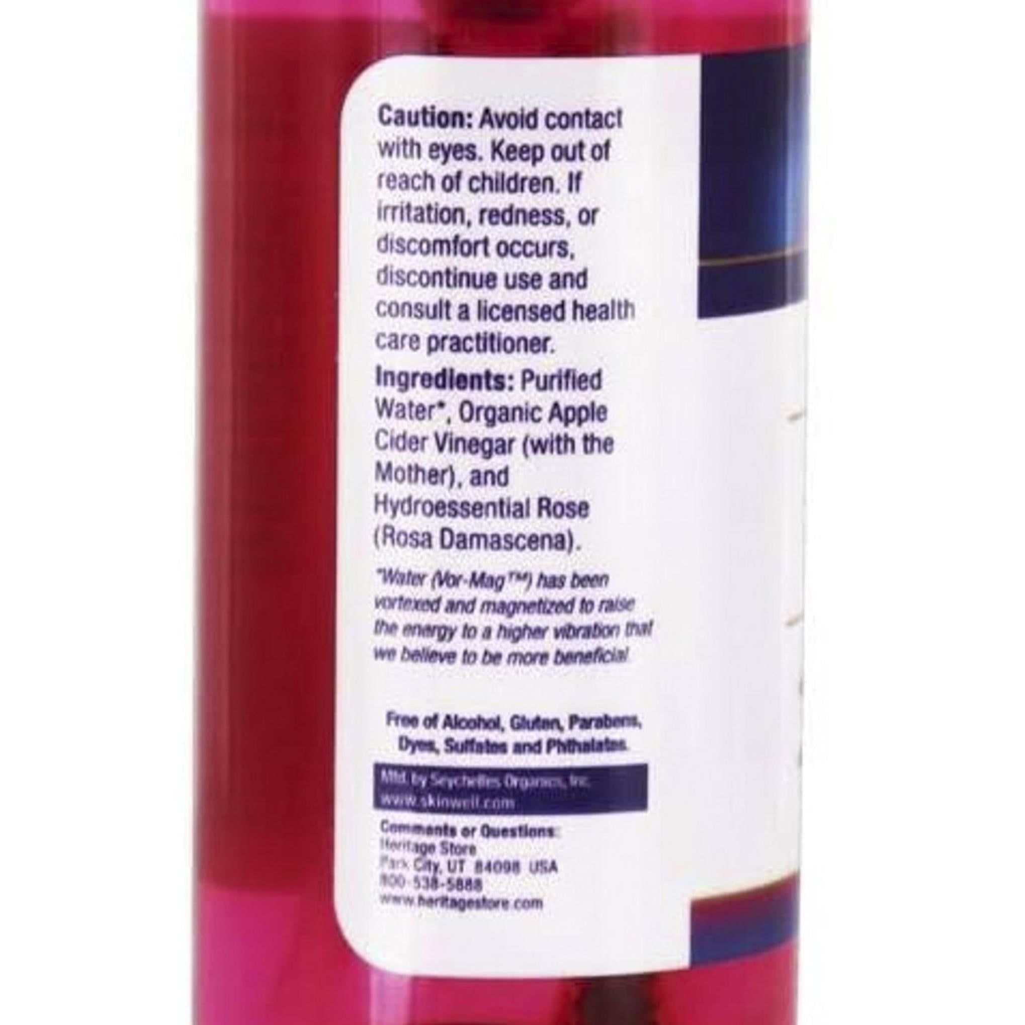 Heritage Store Tonico Chiarificante per Pelle e Capelli con Acqua di Rose, Petali di Rosa e Aceto di Mele