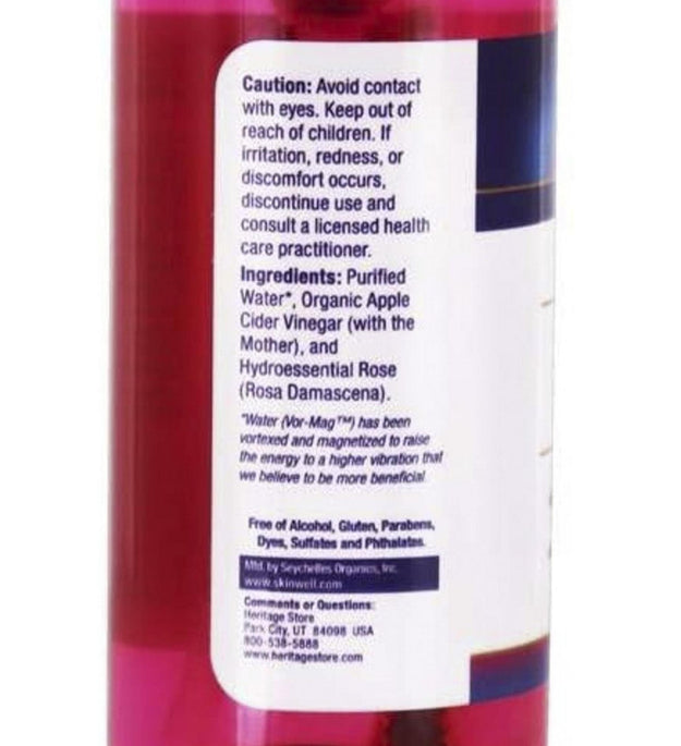 Heritage Store Rose Petal Rosewater Apple Cider Vinegar Clarifying Skin & Hair Toner