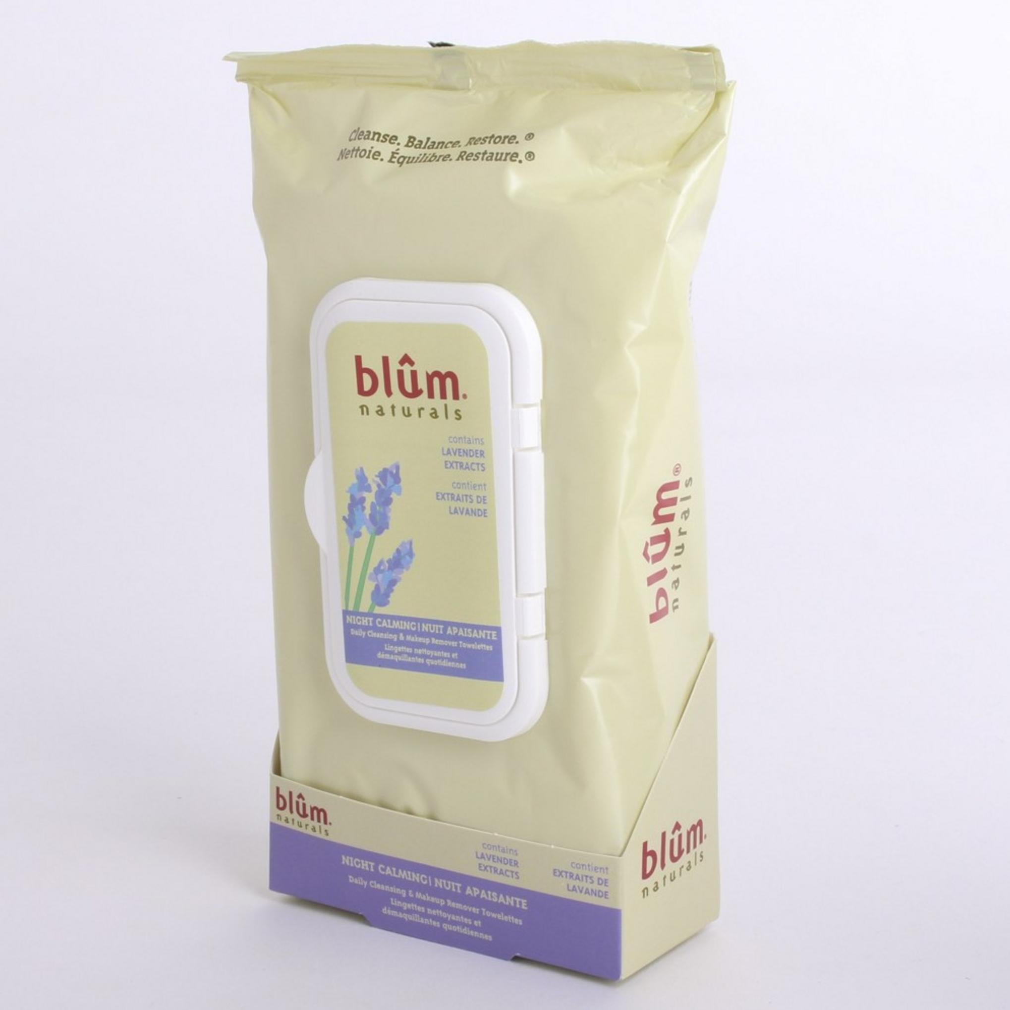Salviettina Detergente Quotidiana Calmante Notturna Blum Naturals e Struccante Estratto di Lavanda