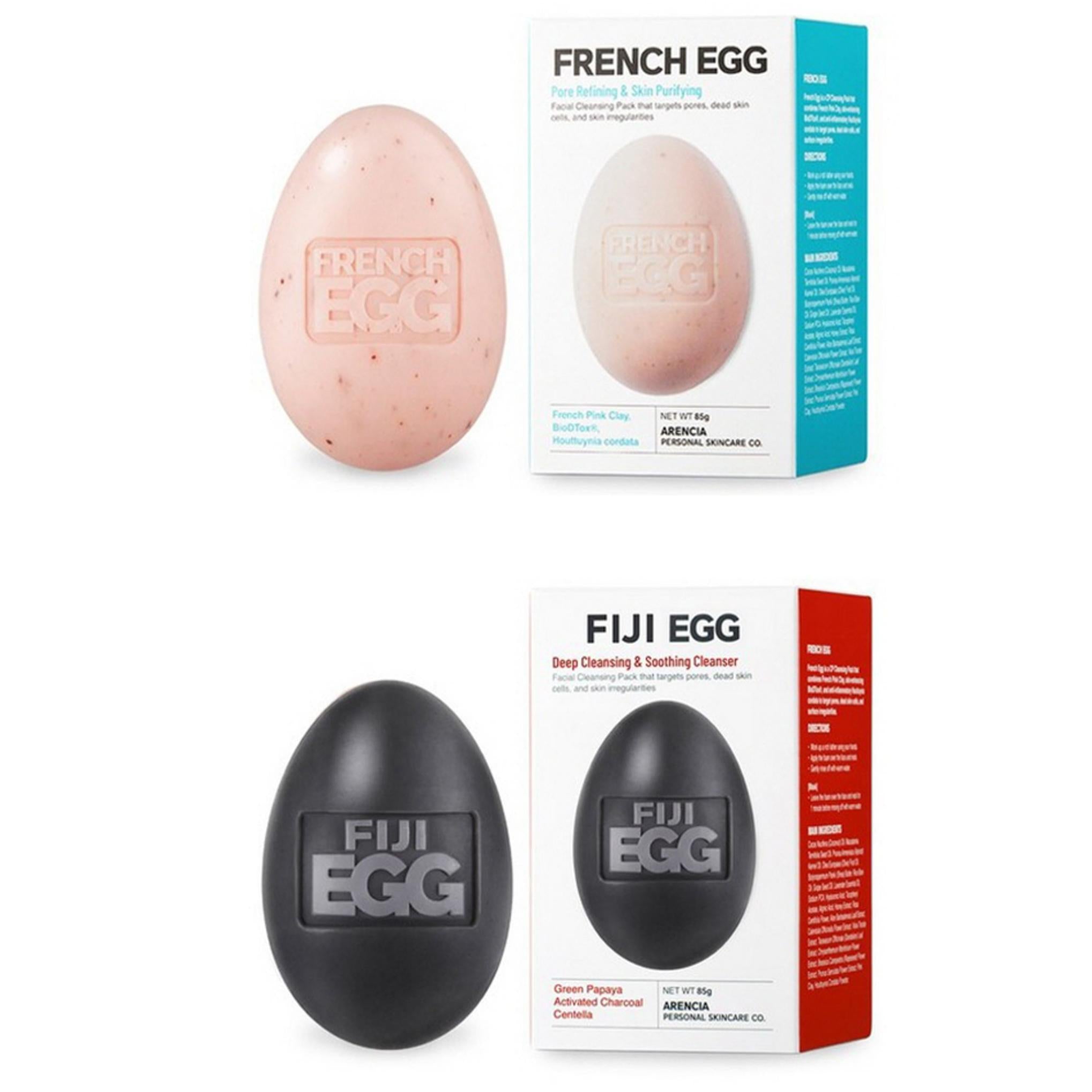 Arencia French Egg Очищающая маска для пор, мыло 100 г + кожное сало 100 г + пузырьковая сетка, 2 шт.