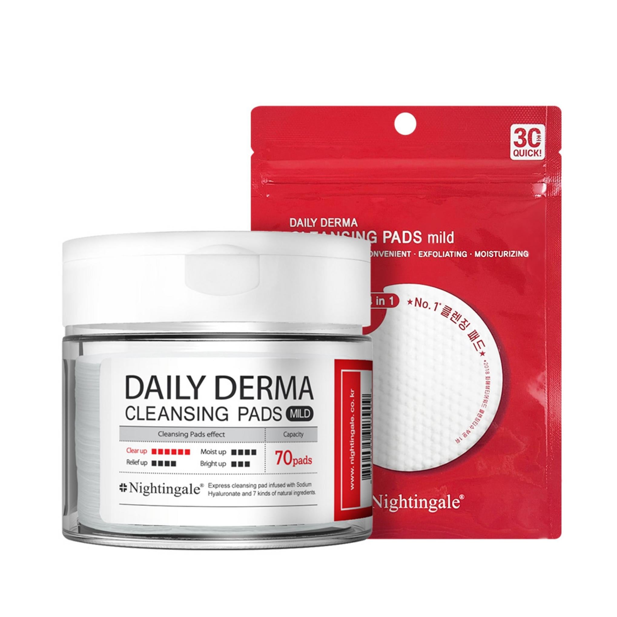 Nightingale Daily Derma Cleansing Pad Suave 70 folhas + 10 folhas