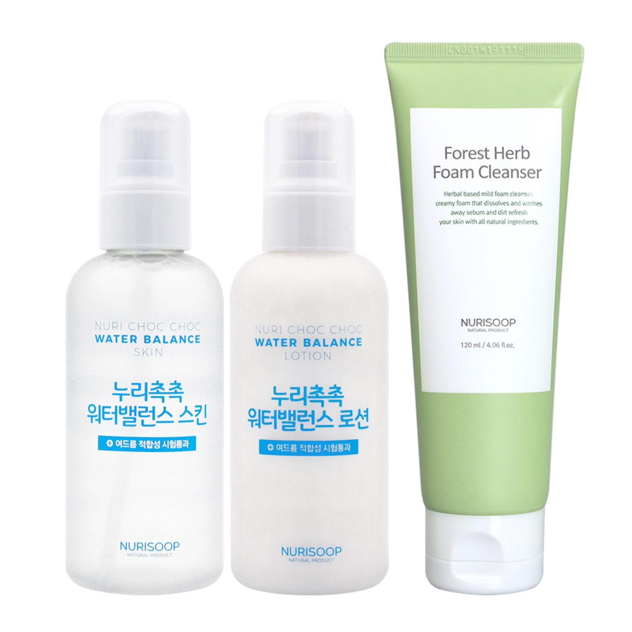 ヌリサップ ヌリ モイストスキン 160ml + ローション 160ml + ノクサムチョ泡洗顔料 120ml