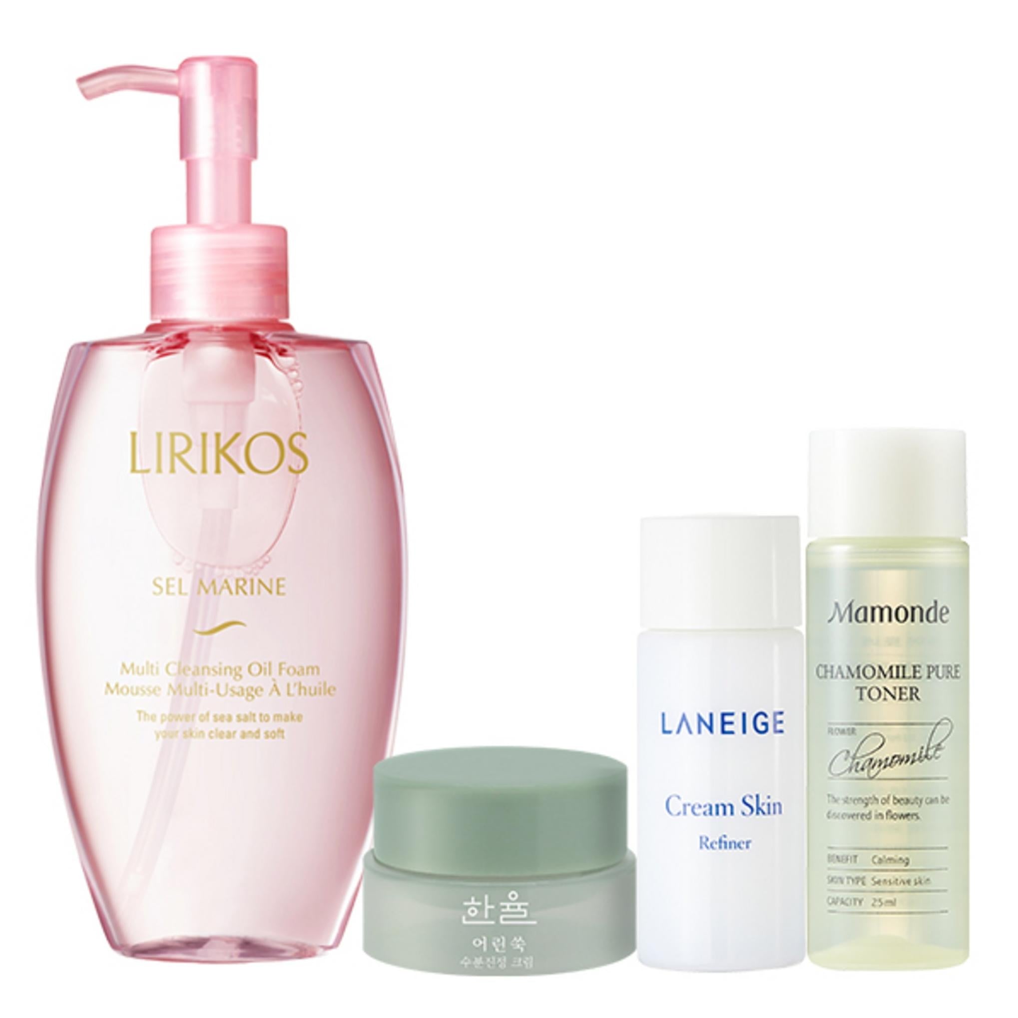 Lirikos Cell Marine Multi Cleansing Oil Foam 180ml + 3 tipos de brindes Amorepacific