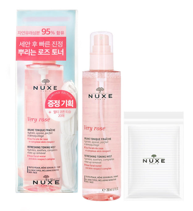 Nuxe Berry Rose Refresh Toner 200ml + Cotton Pad 20p Set