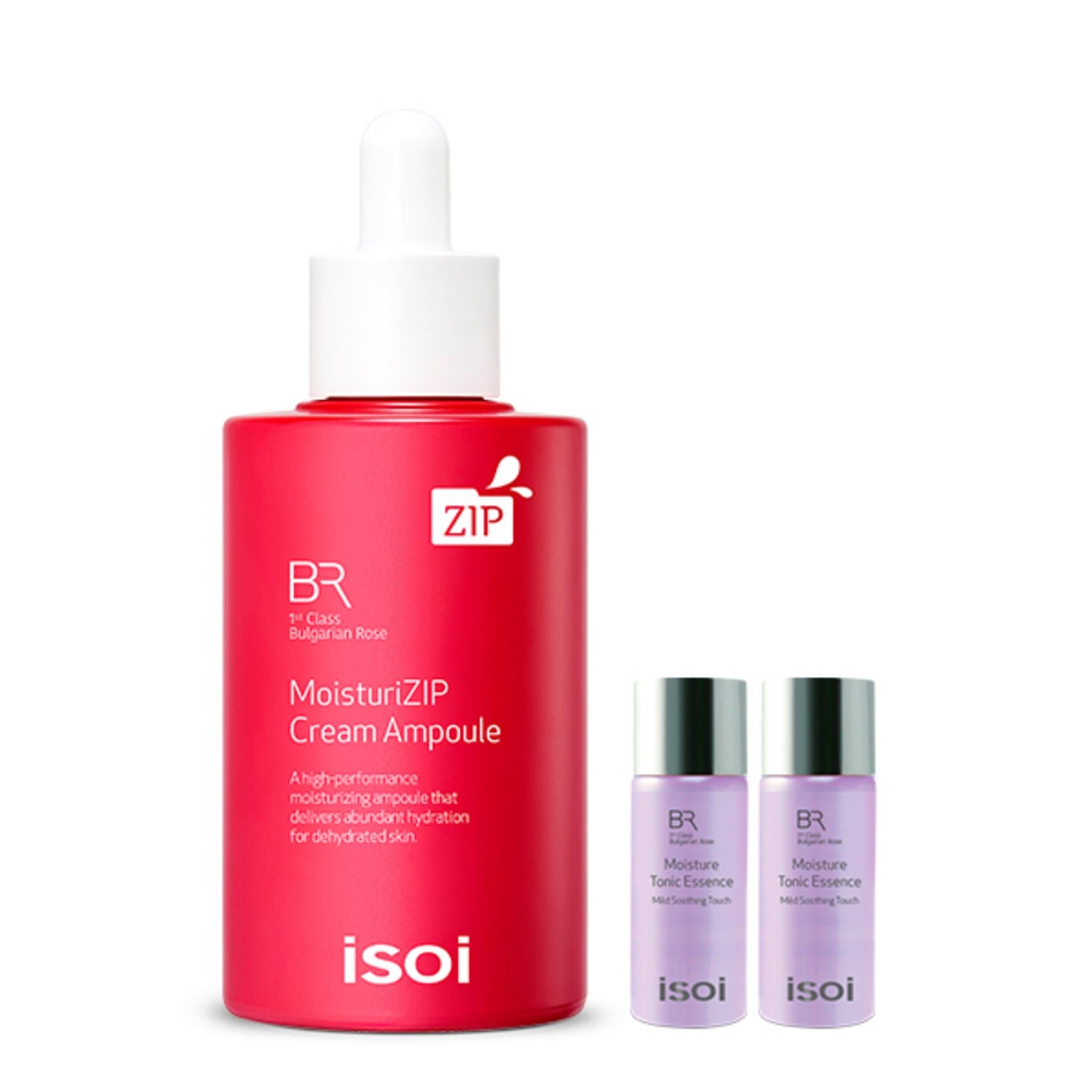 Isoi Bulgarian Rose Moisture ZIP Cream Ampoule 70ml + Moisture Tonic Essence 8ml x 2p